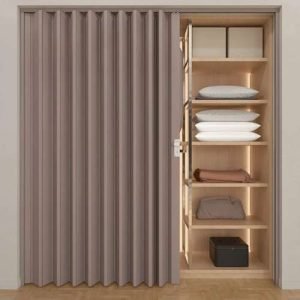 PVC Folding Doors - Light Brown