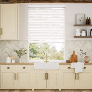 Dove White Faux Wood Blind